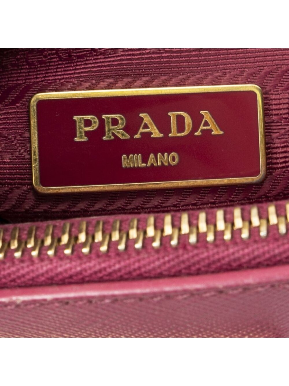 Prada Large Double Zip Galleria Tote Fuchsia Pink Saffiano Leather - Picture 10 of 10